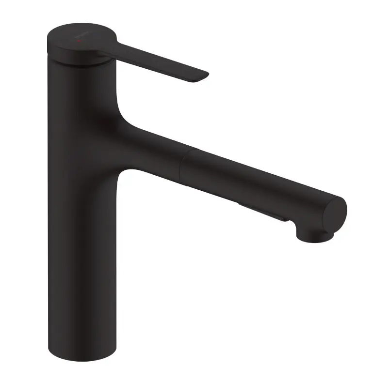 Hansgrohe Zesis M33 - virtuves izlietnes maisītājs ar izvelkamu dušu, matēti melns 74822670