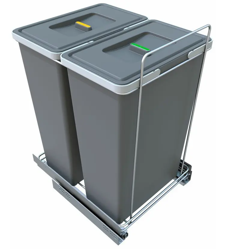Elletipi Ecofil - iebūvējams atkritumu spainis, sadalīts, 70 l PF01 53A2
