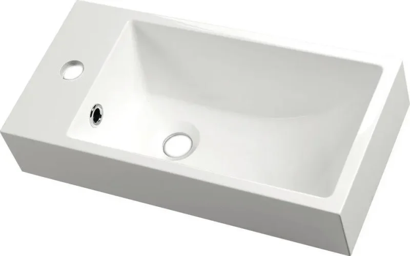 Sapho Small - izlietne Ariana 50x10x25 cm, caurums jaucējkrānam kreisajā pusē, balta SM012