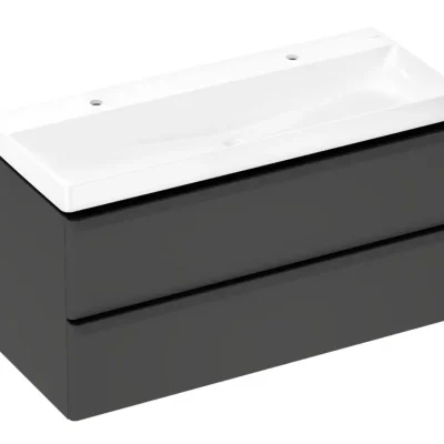 Hansgrohe Xelu Q - skapītis ar dubulto izlietni, 63x118x50 cm, 2 atvilktnes, matēti balts/bronza struktūrēts 54387670