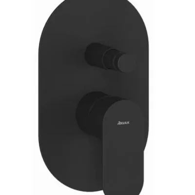 Ravak Eleganta - zemapmetuma maisītājs 2 patērētājiem, ar korpusu, matēti melns X070298