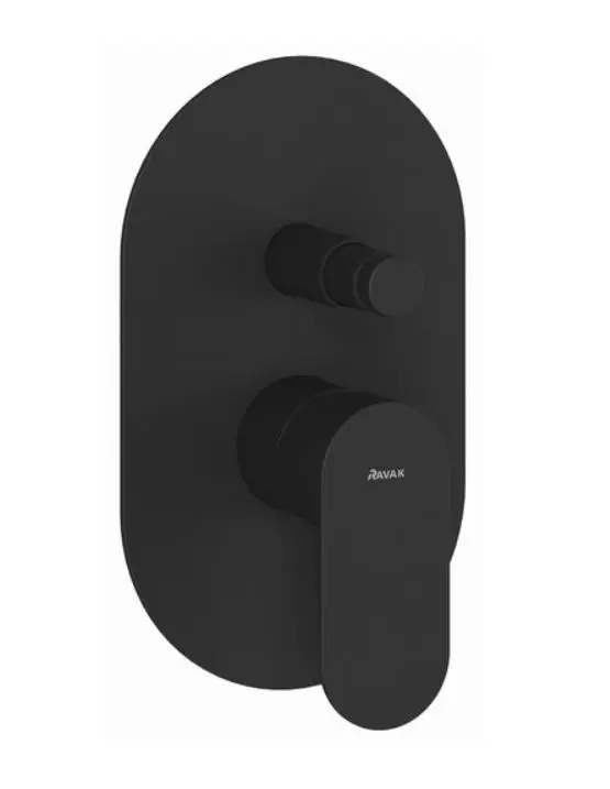 Ravak Eleganta - zemapmetuma maisītājs 2 patērētājiem, ar korpusu, matēti melns X070298