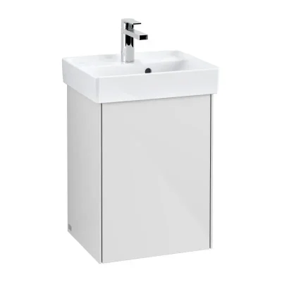 Villeroy & Boch Collaro - izlietnes skapītis 41x55x34 cm, ar 1 durvīm, durvju eņģes kreisajā pusē, Glossy White C00500DH