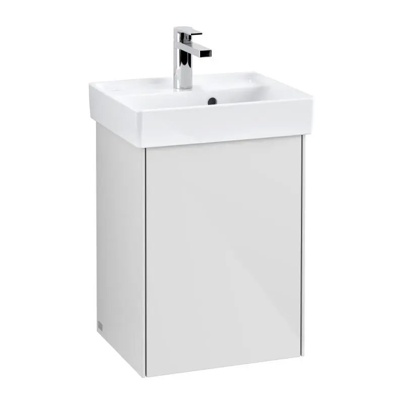 Villeroy & Boch Collaro - izlietnes skapītis 41x55x34 cm, ar 1 durvīm, durvju eņģes kreisajā pusē, Glossy White C00500DH