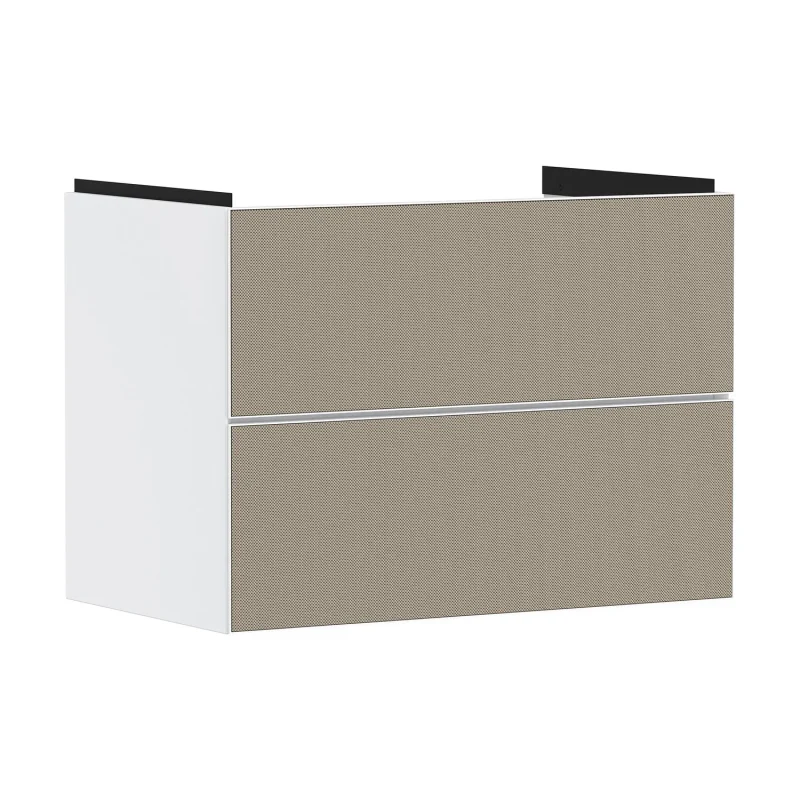 Hansgrohe Xevolos E - izlietnes skapītis 78x58x48 cm, 2 atvilktnes, matēti balts/bronza 54178390