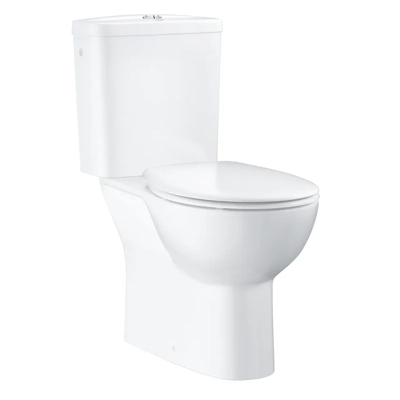 Grohe Bau Ceramic - komplekts - stāvošā WC kombinācija ar skalošanas tvertni + WC sēdeklis SoftClose, Rimless, Alpu balts 39346000