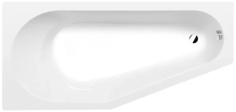 Polysan vannas - asimetriska vanna Tigra L, 150x75 cm, Heavy Shell, balta 72928