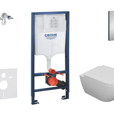 Grohe Rapid SL - komplekts ar priekšsienas elementu, WC Oudee un SoftClose sēdekli, vadības plati Skate Cosmopolitan, hroms SANI11BA1100