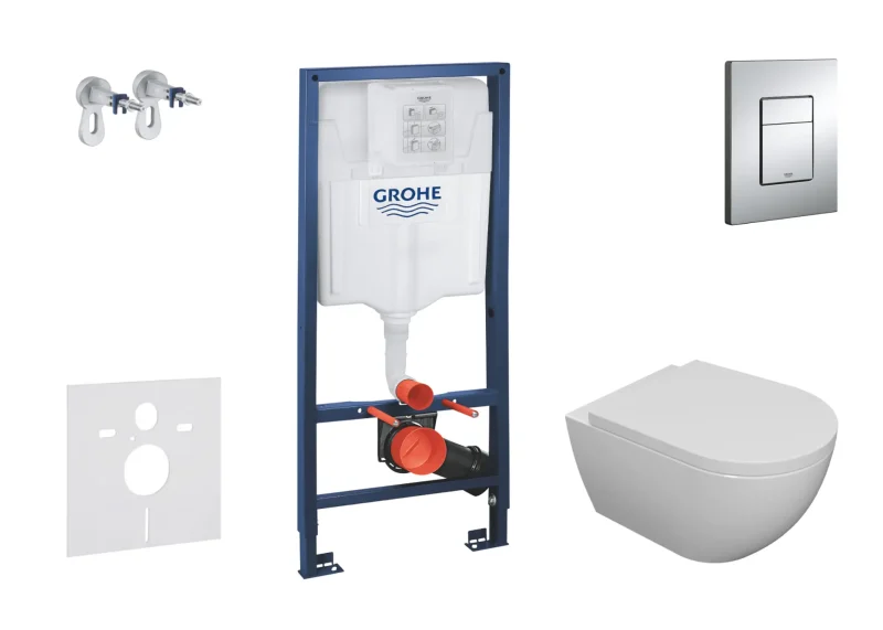 Grohe Rapid SL - komplekts ar priekšsienas elementu, WC Oudee un SoftClose sēdekli, vadības plati Skate Cosmopolitan, hroms SANI11BA1100