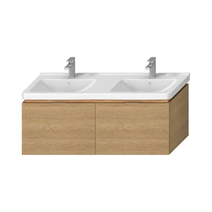 Jika Cubito - dubultās izlietnes zemskapītis 128x48 cm, ozols H40J4274015191
