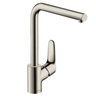 Hansgrohe Focus M41 - virtuves izlietnes vienas sviras maisītājs 280 ar grozāmu izteku, nerūsējošais tērauds 31817800