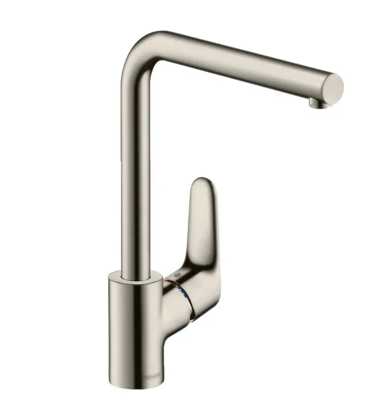 Hansgrohe Focus M41 - virtuves izlietnes vienas sviras maisītājs 280 ar grozāmu izteku, nerūsējošais tērauds 31817800