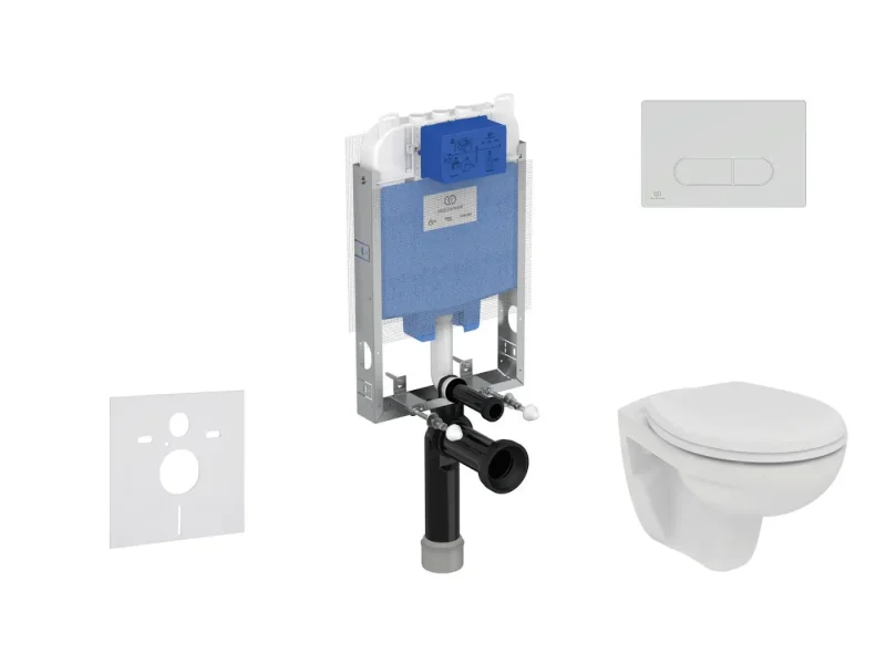 Ideal Standard ProSys - komplekts - zemapmetuma elements, klozetpods un WC sēdeklis Eurovit, vadības plate Oleas M1, Rimless, SoftClose, hroms ProSys80M SP126