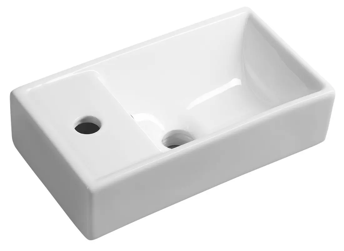 Sapho Small - roku mazgāšanas izlietne Minos, 40x22 cm, ar pārplūdi, krāna caurums pa kreisi, balta 4759