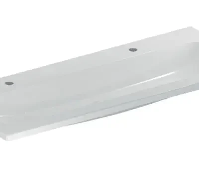 Geberit iCon - mēbeļu dubultā izlietne 120x48x13 cm, bez pārplūdes, 2 jaucējkrāna caurumiem, KeraTect, balta 501.846.00.1