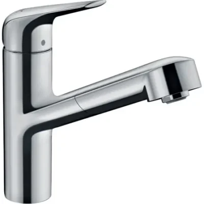 Hansgrohe Focus M42 - virtuves izlietnes maisītājs M4214-H150 ar izvelkamu trauku dušu, sBOX, hromēts 71829000