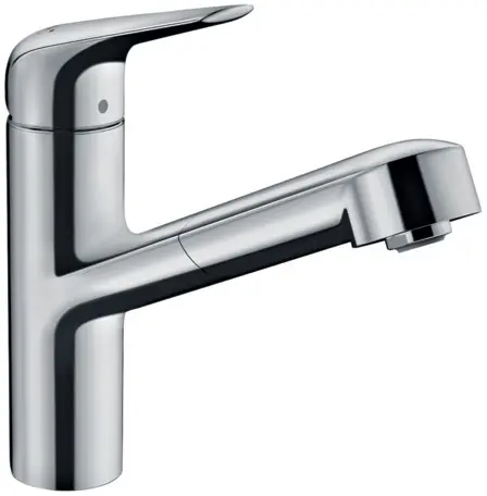 Hansgrohe Focus M42 - virtuves izlietnes maisītājs M4214-H150 ar izvelkamu trauku dušu, sBOX, hromēts 71829000