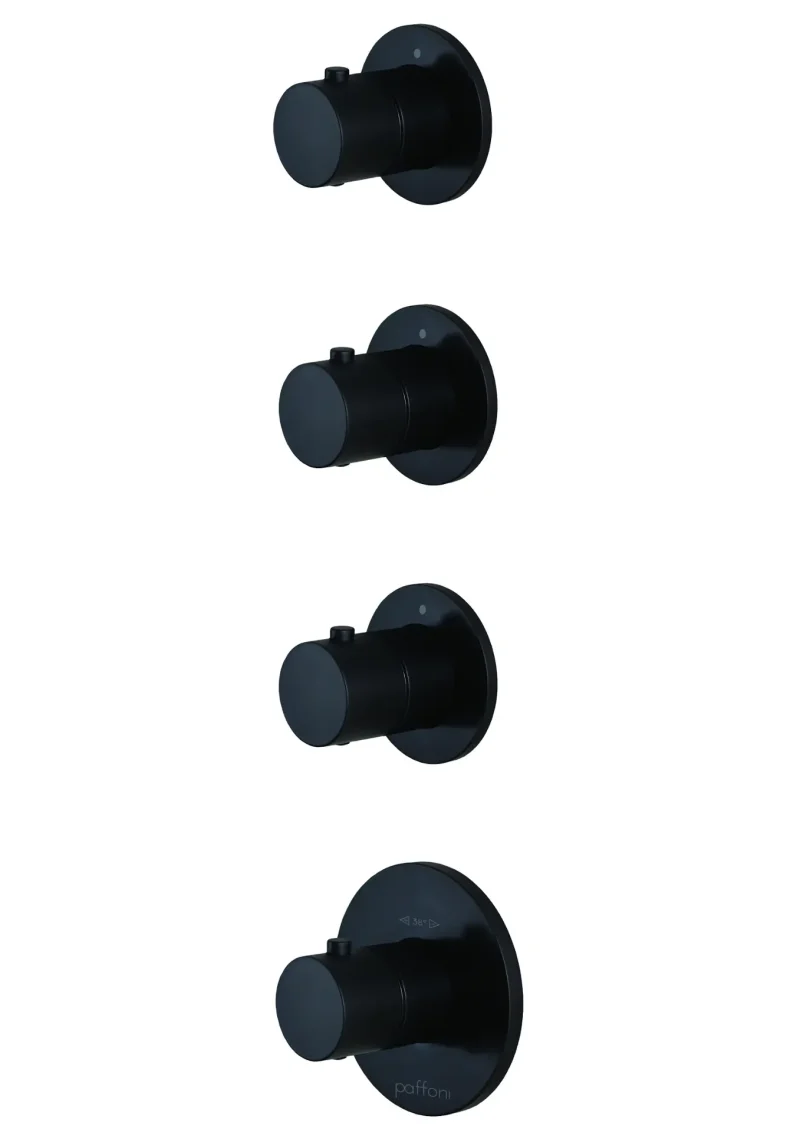 Paffoni Modular Box - termostatiskais maisītājs - zemapmetuma, 3 patērētājiem, matēti melns MDE019NO