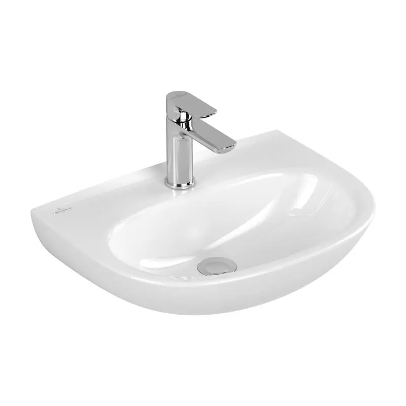 Villeroy & Boch O.novo - roku mazgāšanas izlietne 50x38 cm, bez pārplūdes, ar jaucējkrāna caurumu, CeramicPlus, Alpu balts 434051R1