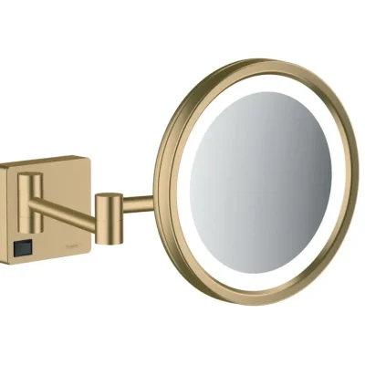 Hansgrohe AddStoris - sienas kosmētikas spogulis ar LED lampu, bronza birstēta 41790140