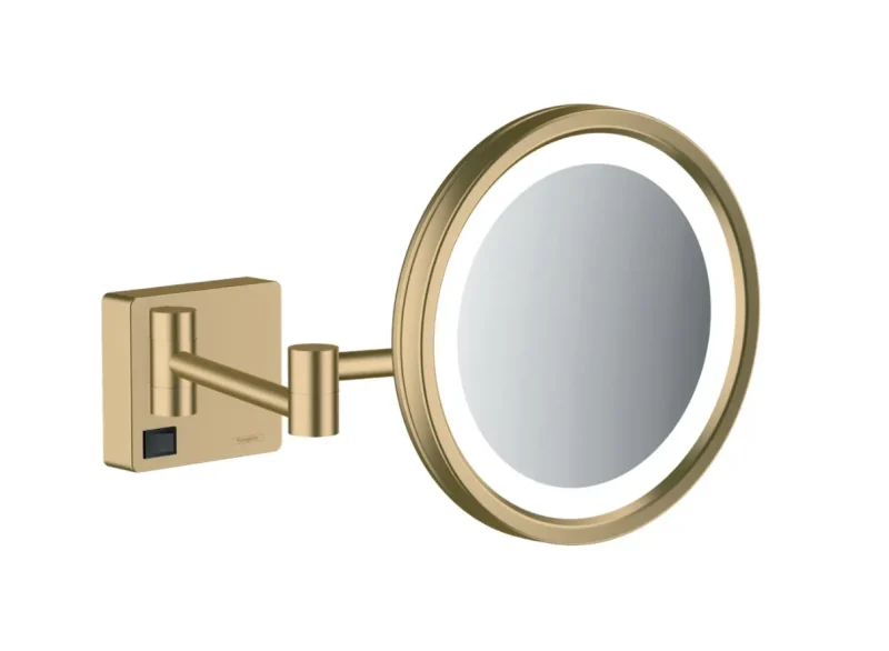 Hansgrohe AddStoris - sienas kosmētikas spogulis ar LED lampu, bronza birstēta 41790140