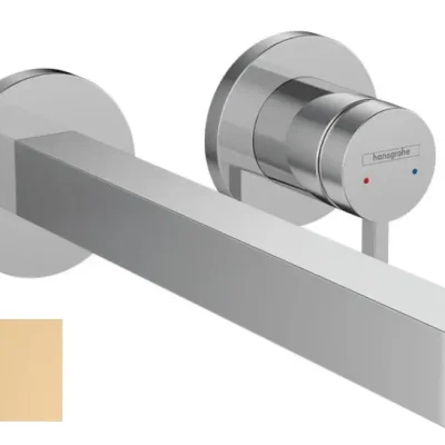 Hansgrohe Finoris - zemapmetuma izlietnes maisītājs, ar noteces komplektu, 2 caurumu montāža, EcoSmart, matēta bronza 76050140