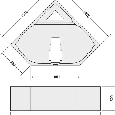 Duravit piederumi - vannas balsts stūra vannai D-Code, 1400x1400 mm 790476000000000