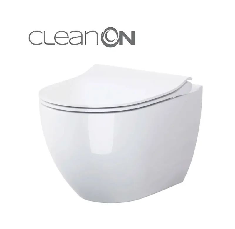 Cersanit Zen - pie sienas stiprināms WC ar SoftClose sēdekli, CleanOn, balts S701-428