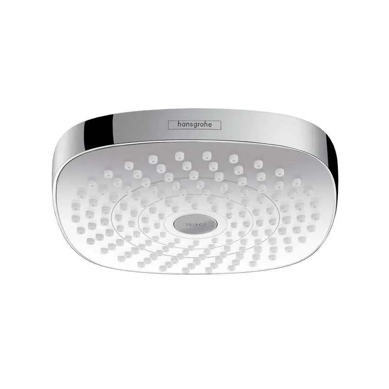Hansgrohe Croma Select E - galvas duša 180, EcoSmart 9 l/min, 2 strūklas, balta / hromēta 26528400