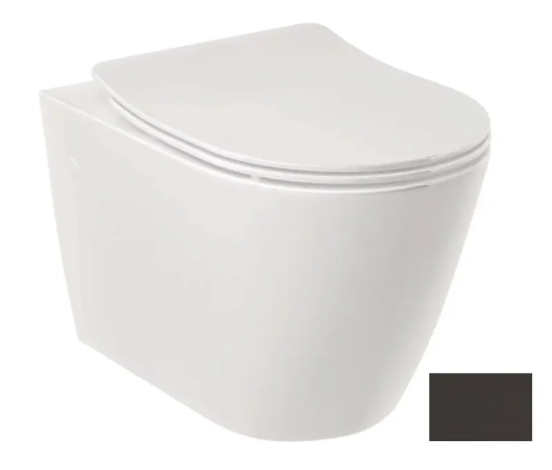 Kludi Resa R - piekaramais WC ar SoftClose sēdekli, Rimless, Spiralflush, matēti melns 23WCSET39