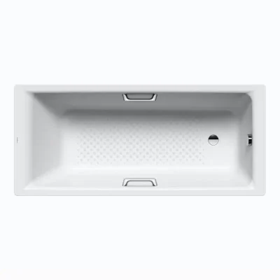 Kaldewei Ambiente - vanna Puro Star 654, 170x75 cm, rokturu caurumi, pērļu efekts, nepārtraukts pretslīdes pārklājums, balta 255434013001