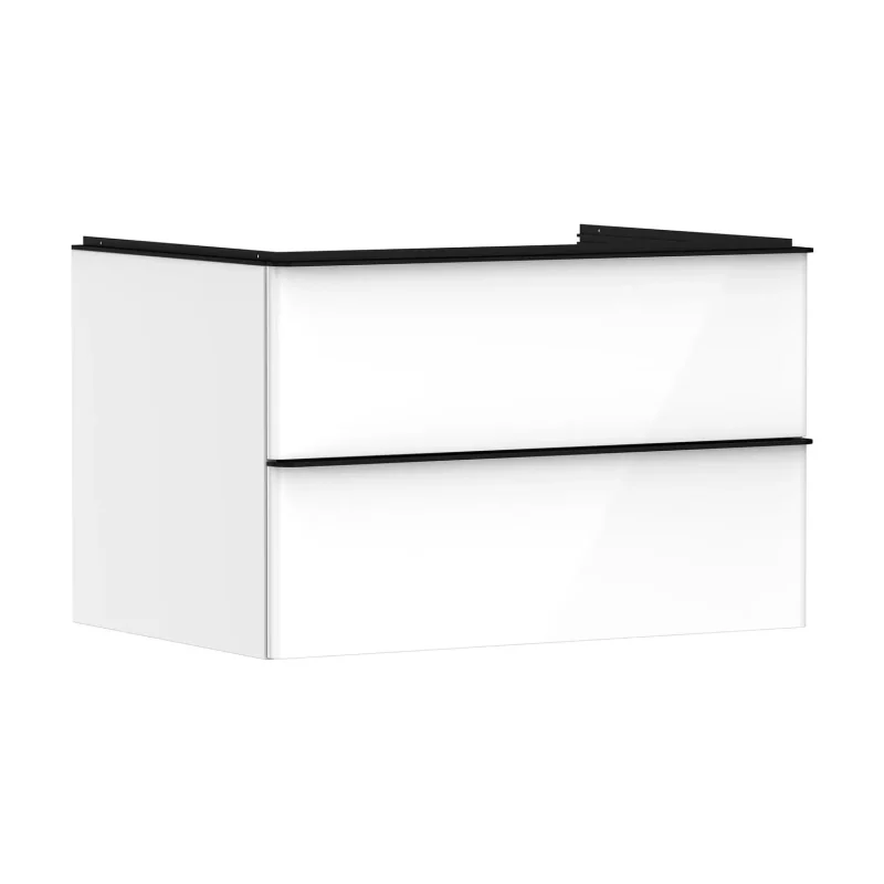 Hansgrohe Xelu Q - izlietnes skapītis, 50x78x55 cm, 2 atvilktnes, balts spīdīgs/matēti melns 54074670
