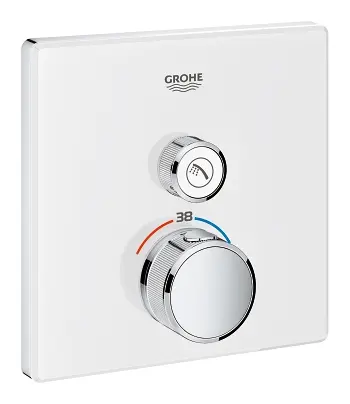 Grohe Grohtherm SmartControl - termostata dušas maisītājs - zemapmetuma ar 1 noslēgvārstu, Moon White 29153LS0