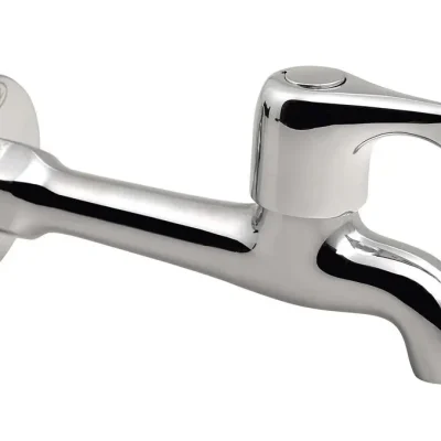 Aqualine pieslēguma armatūra - sienas vārsts 1/2", garš, hroms ZY12062