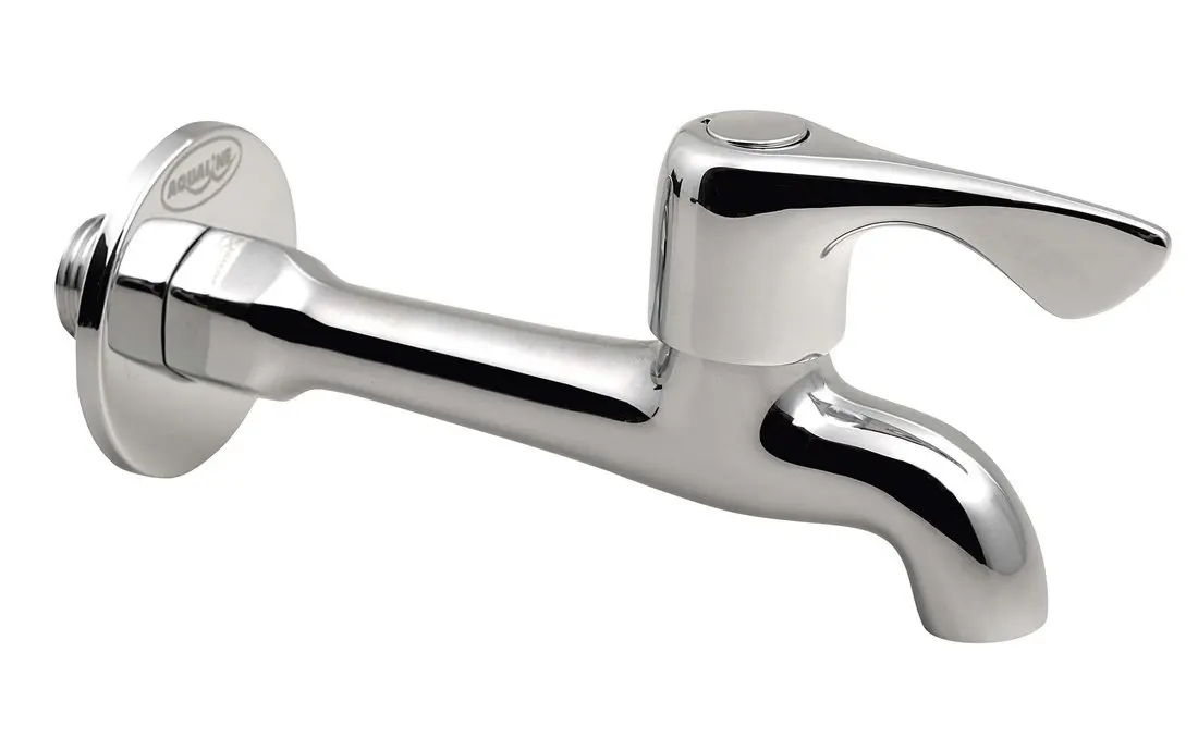 Aqualine pieslēguma armatūra - sienas vārsts 1/2", garš, hroms ZY12062