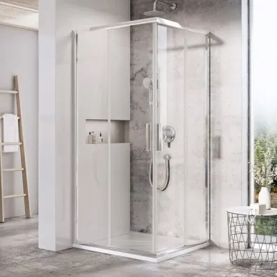 Ravak Blix - dušas kabīne Slim BLSRV2-80, 80x80 cm, spīdīgs nerūsējošais tērauds/caurspīdīgs stikls X1LM40C00Z1