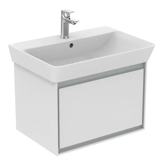 Ideal Standard Connect Air - izlietnes skapītis Cube 65 cm, 58x41x40 cm, balts spīdīgs/gaiši pelēks matēts E0847KN
