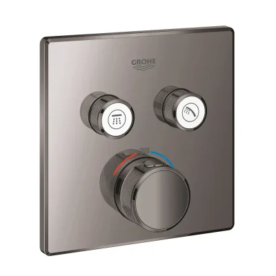 Grohe Grohtherm SmartControl - termostata maisītājs zemapmetuma montāžai, 2 vārsti, Hard Graphite 29124A00