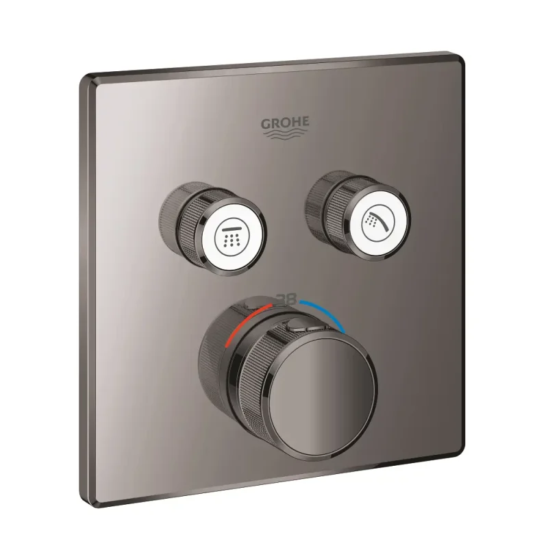 Grohe Grohtherm SmartControl - termostata maisītājs zemapmetuma montāžai, 2 vārsti, Hard Graphite 29124A00