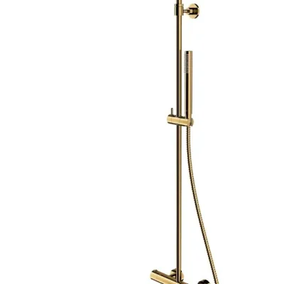 OMNIRES Y - dušas komplekts ar vannas termostatu, diametrs 25 cm, zelts Y1234GL