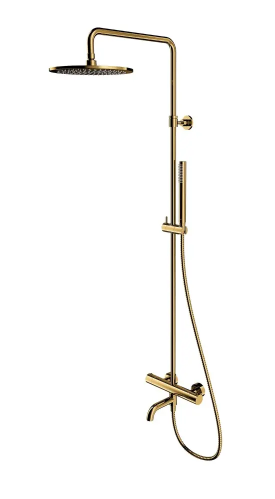 OMNIRES Y - dušas komplekts ar vannas termostatu, diametrs 25 cm, zelts Y1234GL