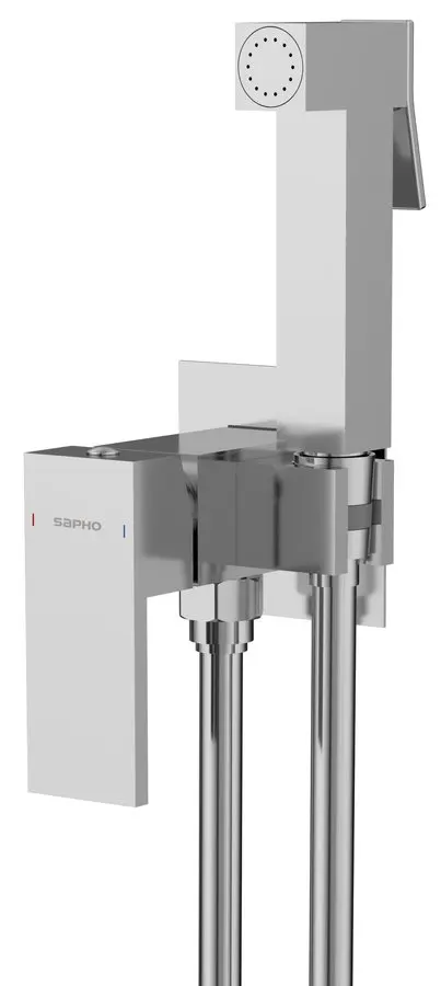 Sapho Cubemix - zemapmetuma bidē maisītājs, ar rokas dušu, ar iebūvējamo daļu, hroms CM040