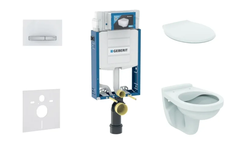 Geberit Kombifix - uzstādīšanas komplekts piekaramajam WC Alpha ar WC sēdekli, ar vadības plati SIGMA50, alpu balts 110.302.00.5 NR8