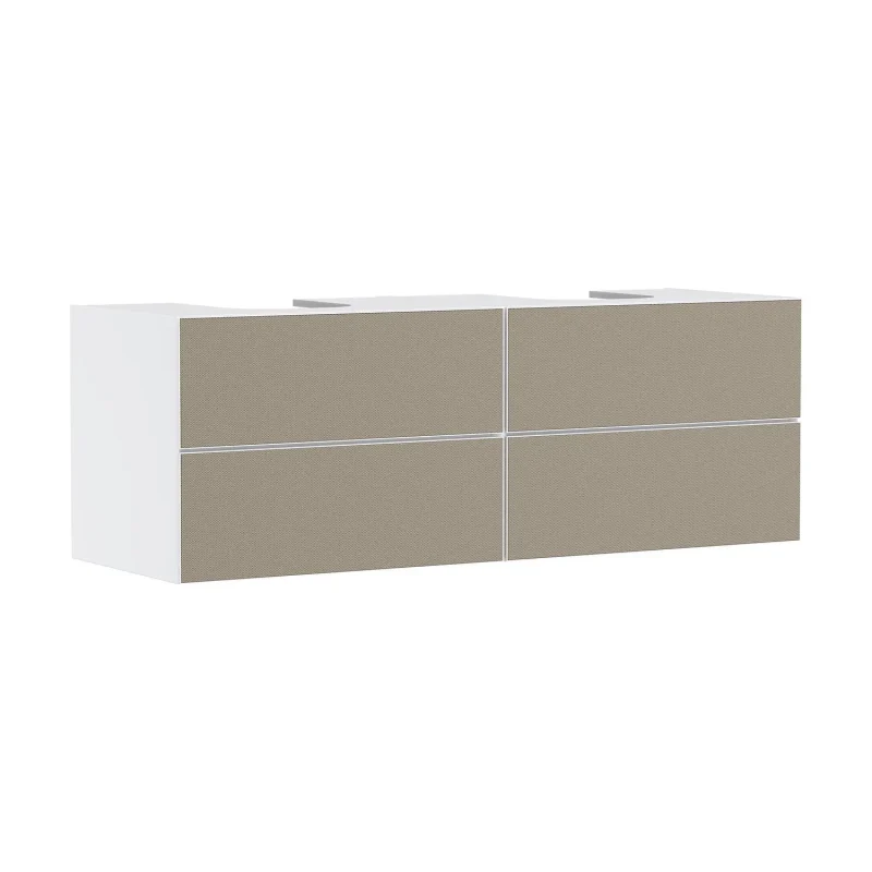 Hansgrohe Xevolos E - izlietnes apakšskapītis 157x56x55 cm, 4 atvilktnes, matēti balts/bronza 54199390