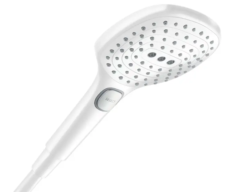 Hansgrohe Raindance Select E - rokas duša, 3 strūklas veidi, EcoSmart+, matēti balta 28729700