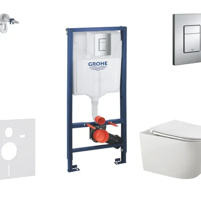 Grohe Rapid SL - komplekts, priekšsienas elements, Gaia-WC ar Softclose sēdekli un Skate Cosmopolitan vadības plati, hroms SANI11BA1106