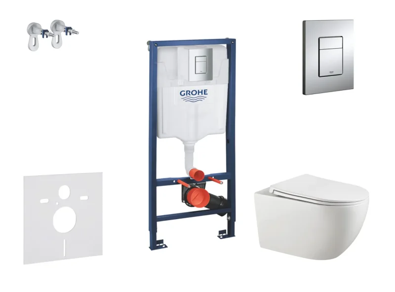 Grohe Rapid SL - komplekts, priekšsienas elements, Gaia-WC ar Softclose sēdekli un Skate Cosmopolitan vadības plati, hroms SANI11BA1106