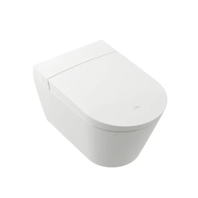 Villeroy & Boch Tiva - elektronisks bidē ar keramiku, montāža pie sienas, DirectFlush, CeramicPlus, SoftClosing, Alpu balts V22EM101