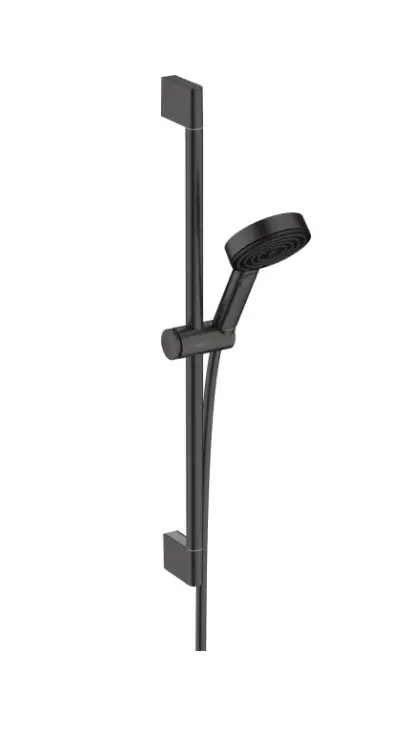 Hansgrohe Pulsify Select - dušas komplekts, 3 strūklas veidi, stienis 67 cm un šļūtene, melns matēts 24160670