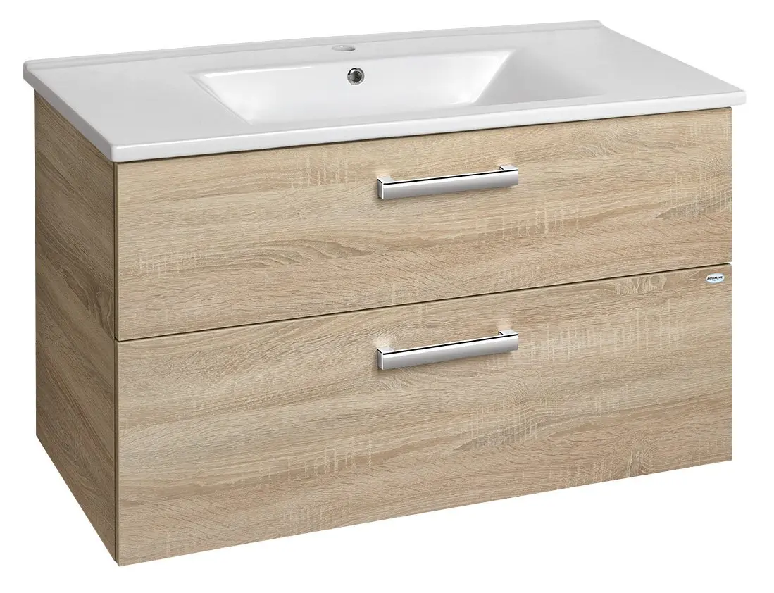 Aqualine Vega - izlietnes skapītis 97x60x44 cm, platin ozols VG903